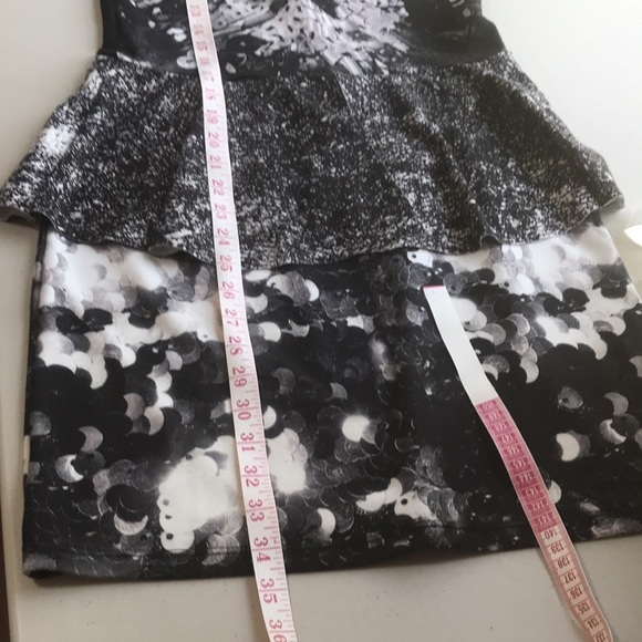 Desigual black and white peplum mini dress M - Picture 16 of 16